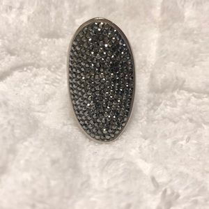 RING BLACK CRYSTALS STAINLESS